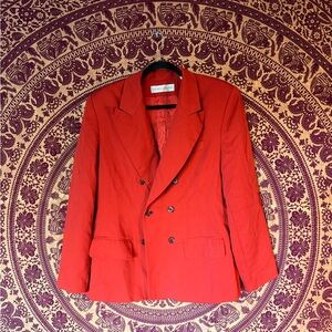 Classic Red Double-Breasted Blazer